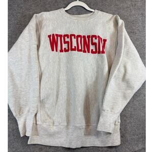 Vintage 90s Champion Reverse Weave Wisconsin Badgers Sweatshirt Men Large Fleece